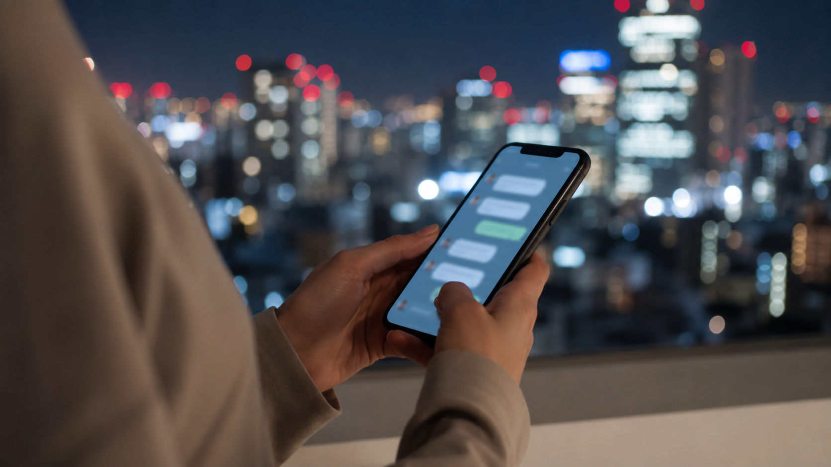 夜の連絡の変化を確認するメッセージのイメージ